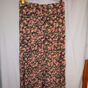 At Last Black Floral Skirt